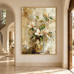 Magnolia in Golden Glass - interior setting 8 - expressive contemporary art painting