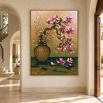 Magnolia on Green Velvet - interior setting 6 - expressive contemporary art painting