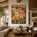 Marigold Garden at Dusk - interior setting 3 - expressive contemporary art painting