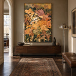 Marigold Garden at Dusk - interior setting 5 - expressive contemporary art painting