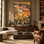 Marigold Garden at Dusk - interior setting 7 - expressive contemporary art painting