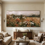 Meadow Before Dusk - distinct interior setting - panoramic wildflower meadow painting