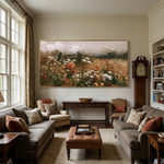 Meadow Before Dusk - distinct interior setting - panoramic wildflower meadow painting