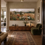 Meadow Before Dusk - distinct interior setting - panoramic wildflower meadow painting