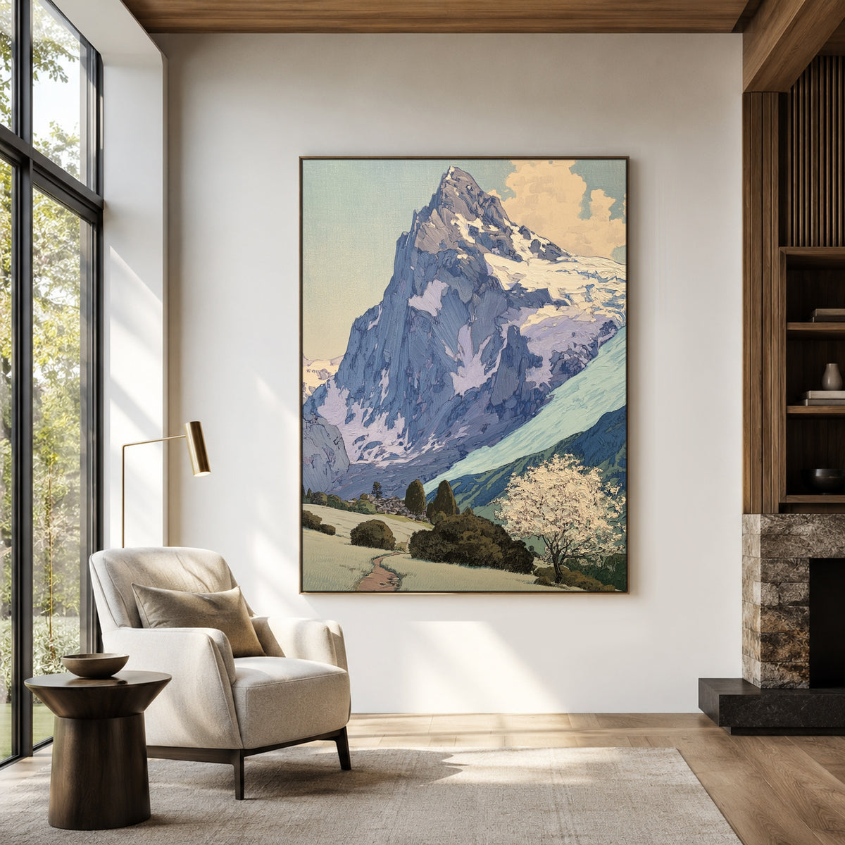 Meadow Below the Peak - interior setting 3 - expressive contemporary art painting