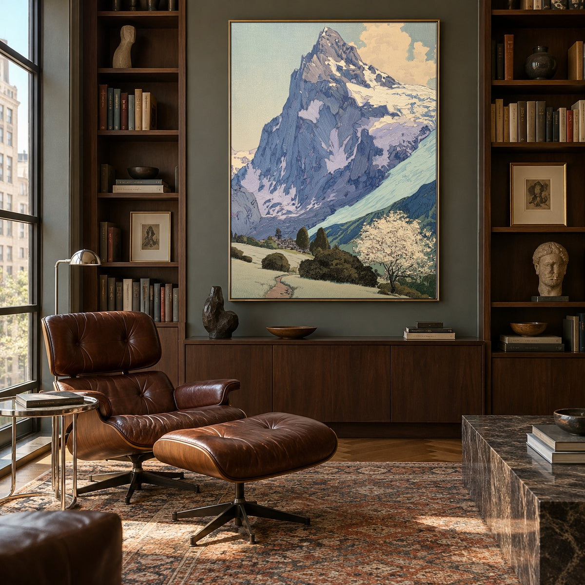 Meadow Below the Peak - interior setting 5 - expressive contemporary art painting