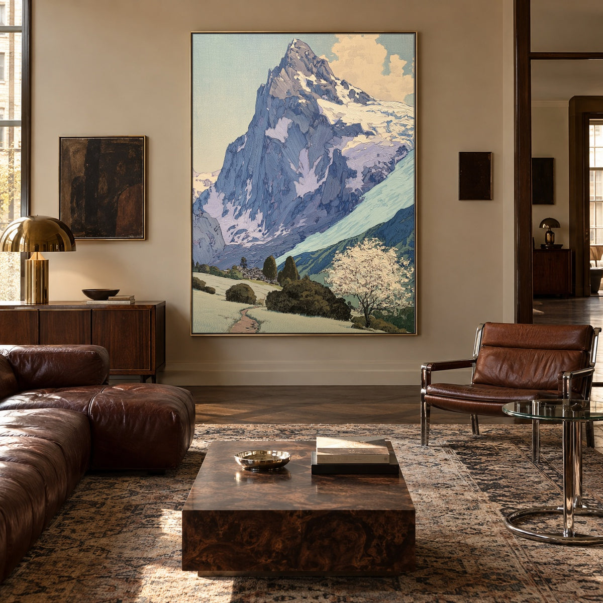 Meadow Below the Peak - interior setting 6 - expressive contemporary art painting