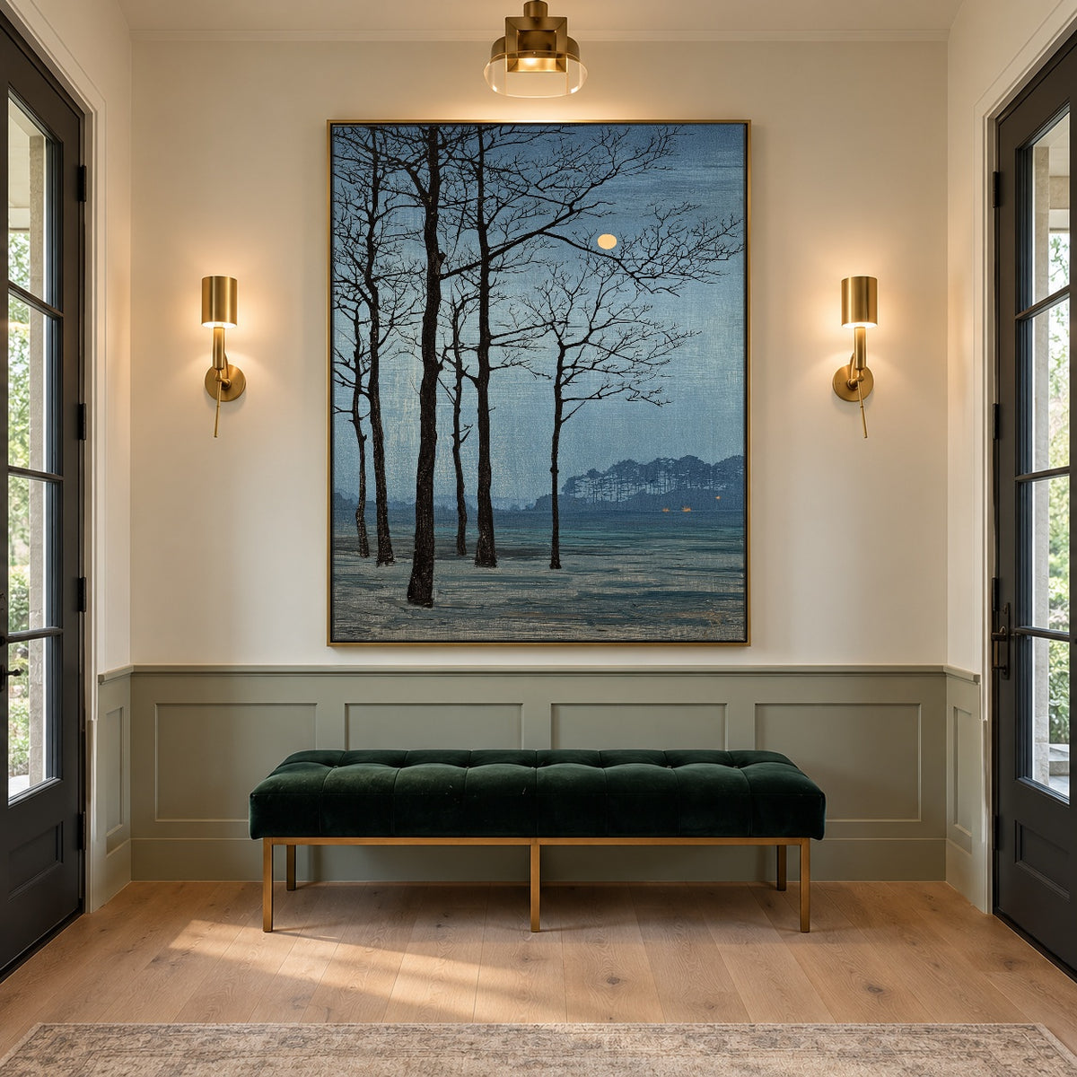 Moon Beyond Bare Branches - interior setting 7 - expressive contemporary art painting