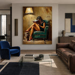 One More Chapter Tonight - interior setting 5 - expressive contemporary art painting