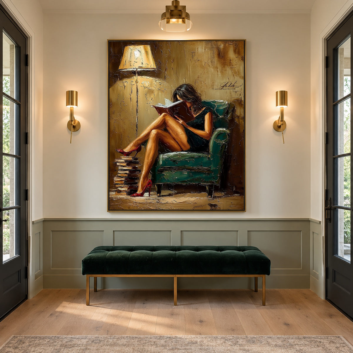 One More Chapter Tonight - interior setting 7 - expressive contemporary art painting