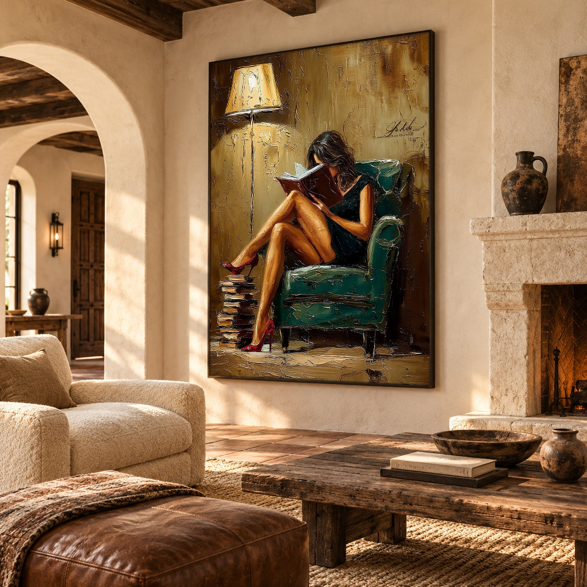 One More Chapter Tonight - interior setting 8 - expressive contemporary art painting