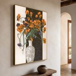Orange Blossom Nocturne - oblique view - expressive contemporary art painting