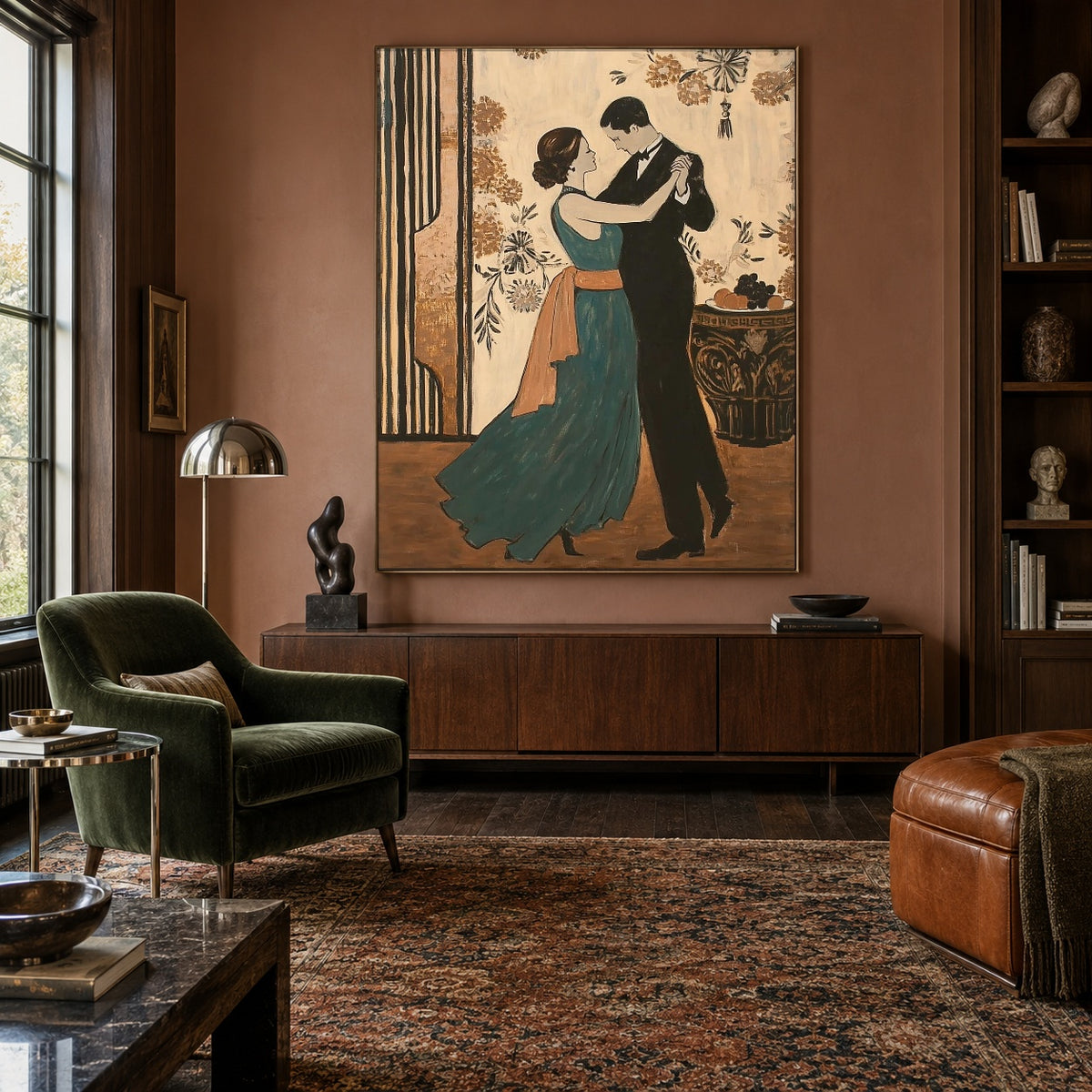 Our Last Tango Tonight - front-view living-room hero - expressive contemporary art painting