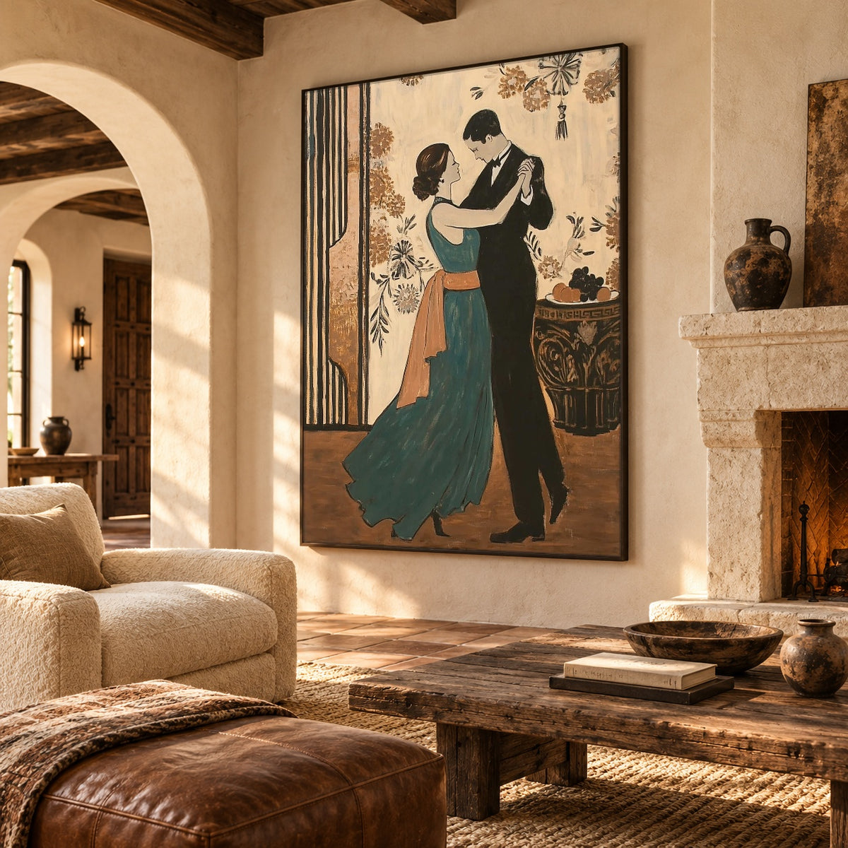 Our Last Tango Tonight - oblique view - expressive contemporary art painting