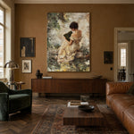 Pages Beside the Water - interior setting 3 - expressive contemporary art painting