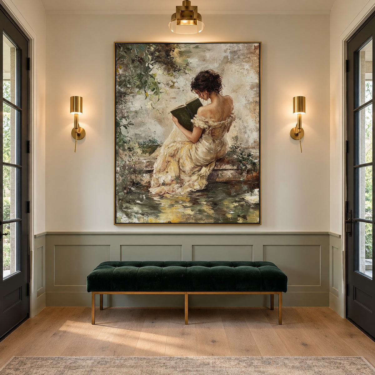 Pages Beside the Water - interior setting 5 - expressive contemporary art painting