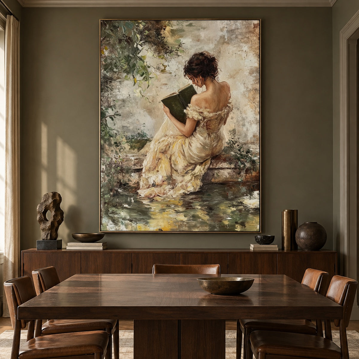 Pages Beside the Water - interior setting 7 - expressive contemporary art painting