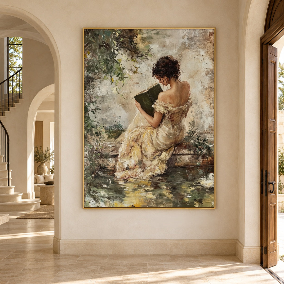 Pages Beside the Water - interior setting 8 - expressive contemporary art painting