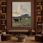 Pasture Beneath Towering Clouds - interior setting 7 - expressive contemporary art painting