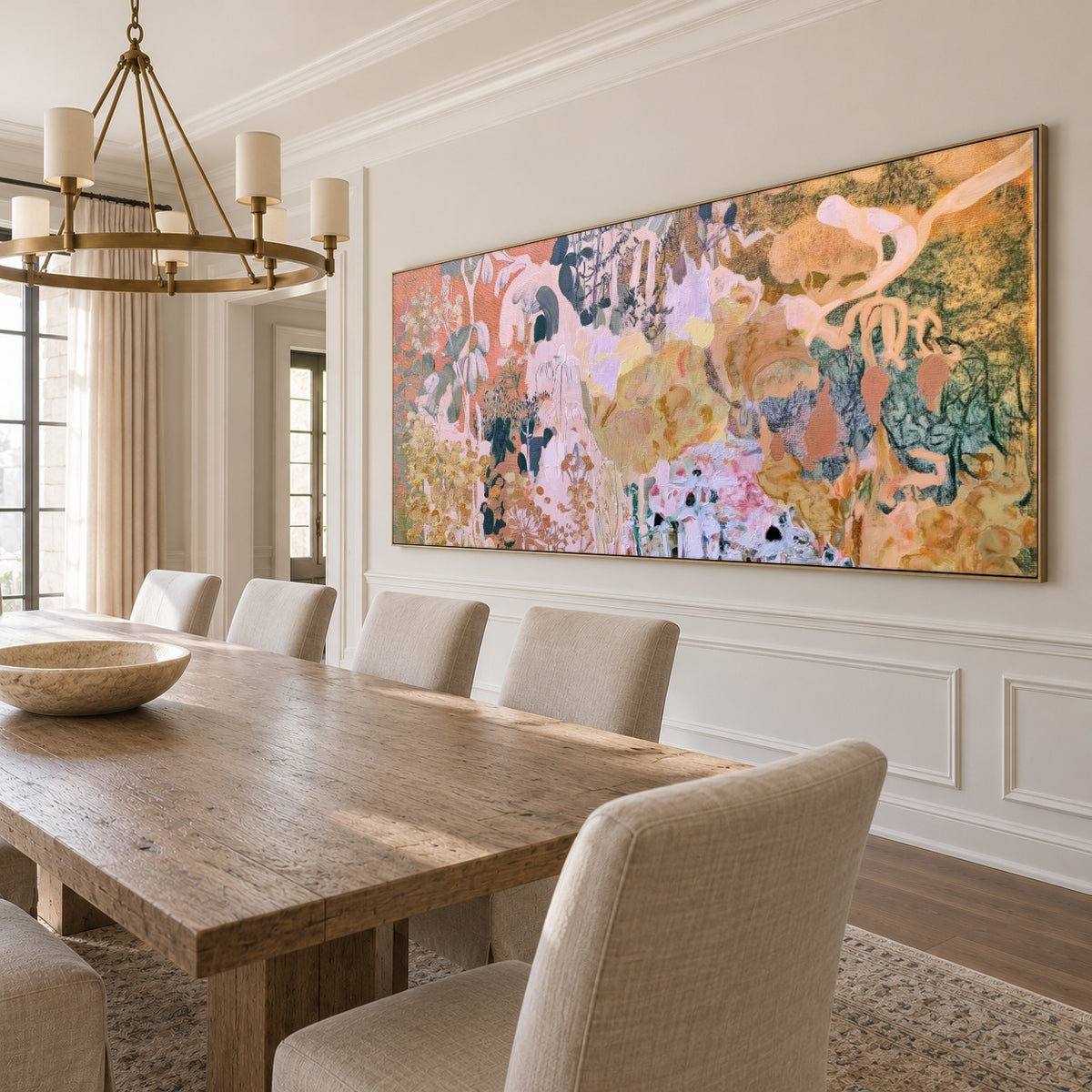 Petal Color Orchestra - oblique view - expressive contemporary art painting