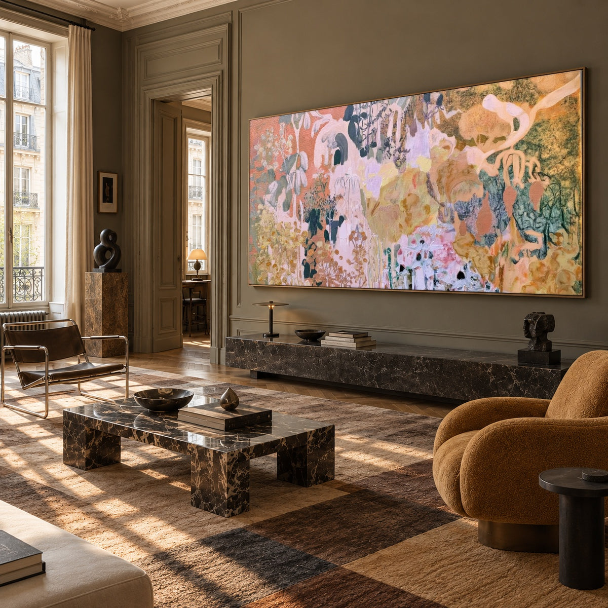 Petal Color Orchestra - interior setting 4 - expressive contemporary art painting