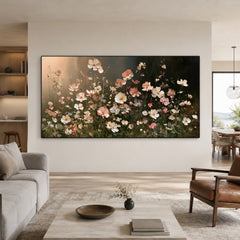 Petals After Sundown - front-view living-room hero - expressive contemporary art painting