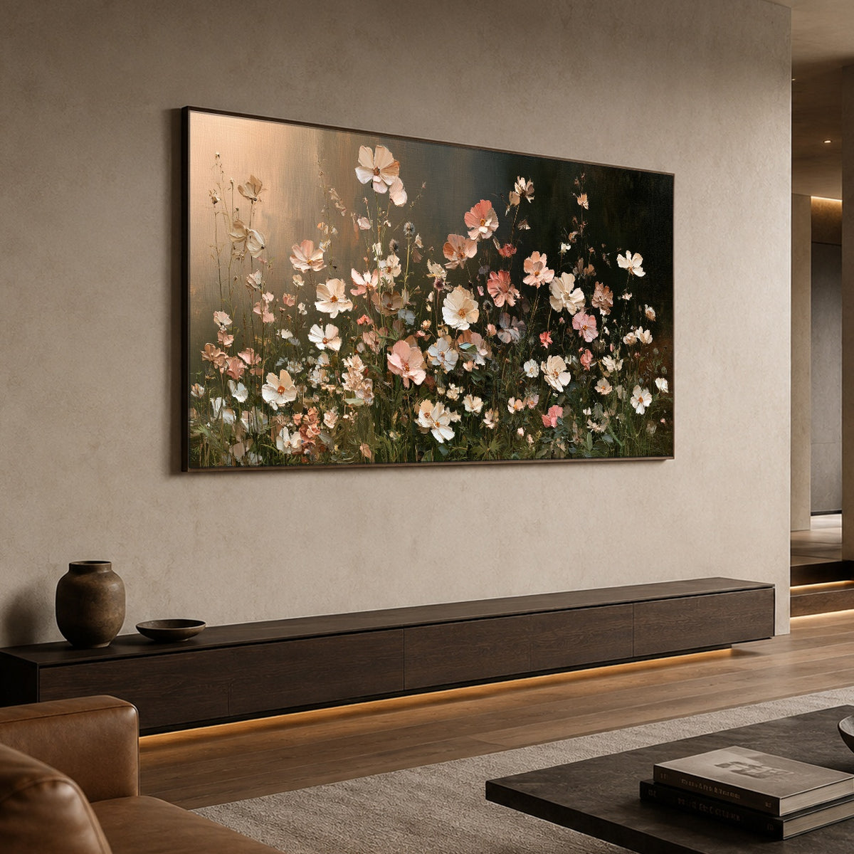 Petals After Sundown - oblique view - expressive contemporary art painting