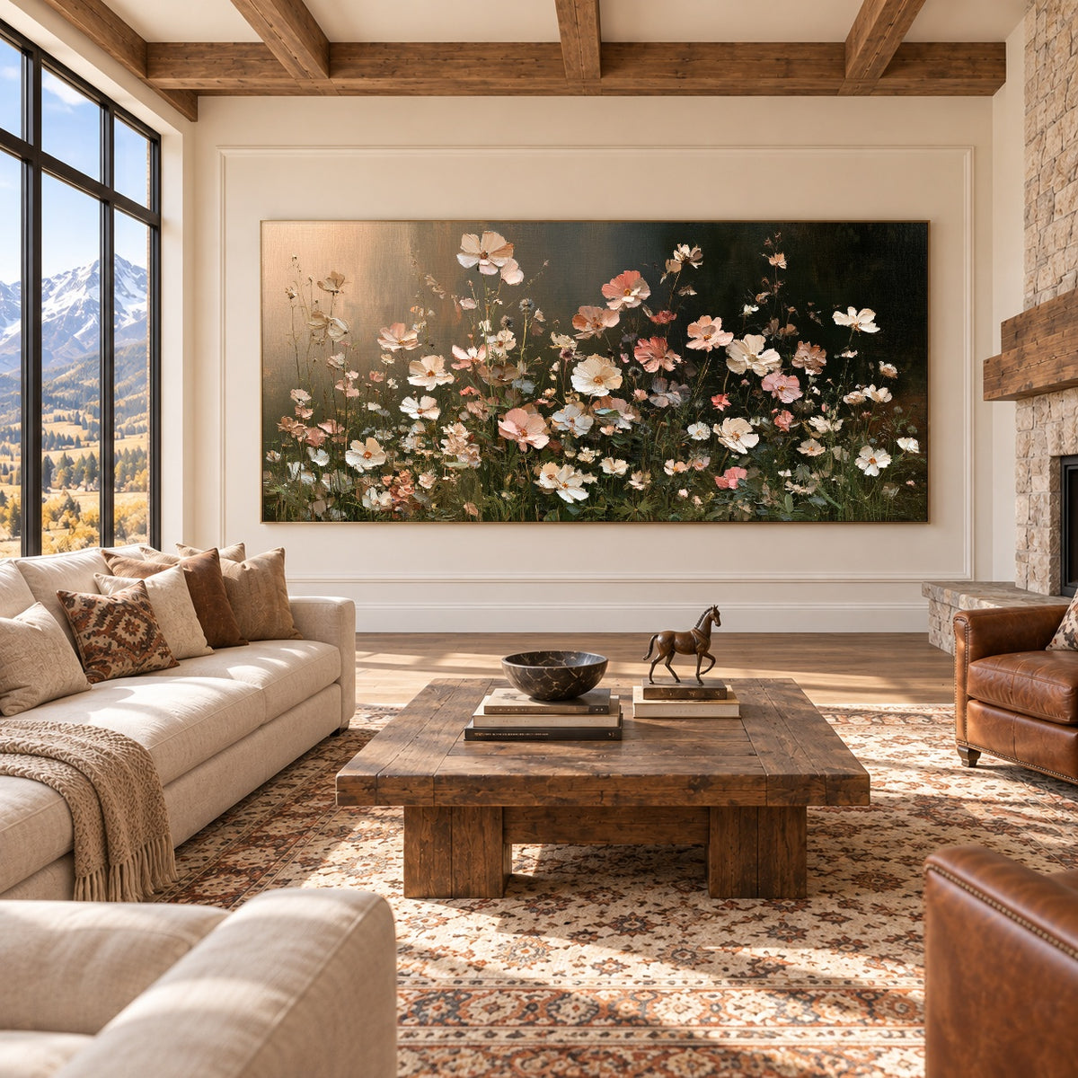 Petals After Sundown - interior setting 4 - expressive contemporary art painting