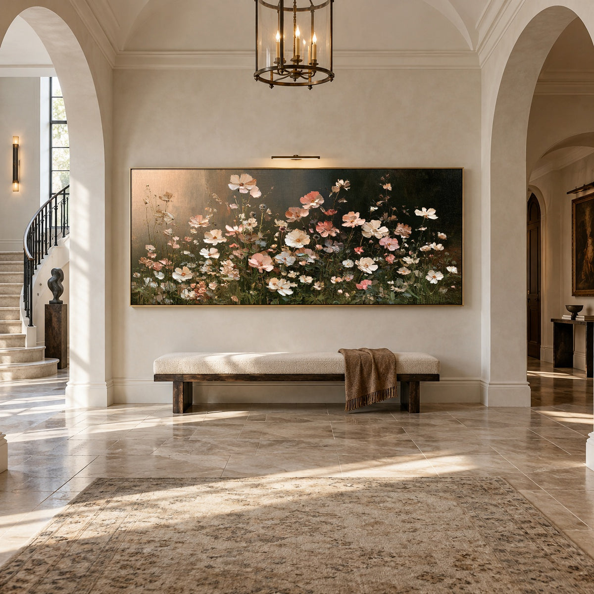 Petals After Sundown - interior setting 5 - expressive contemporary art painting