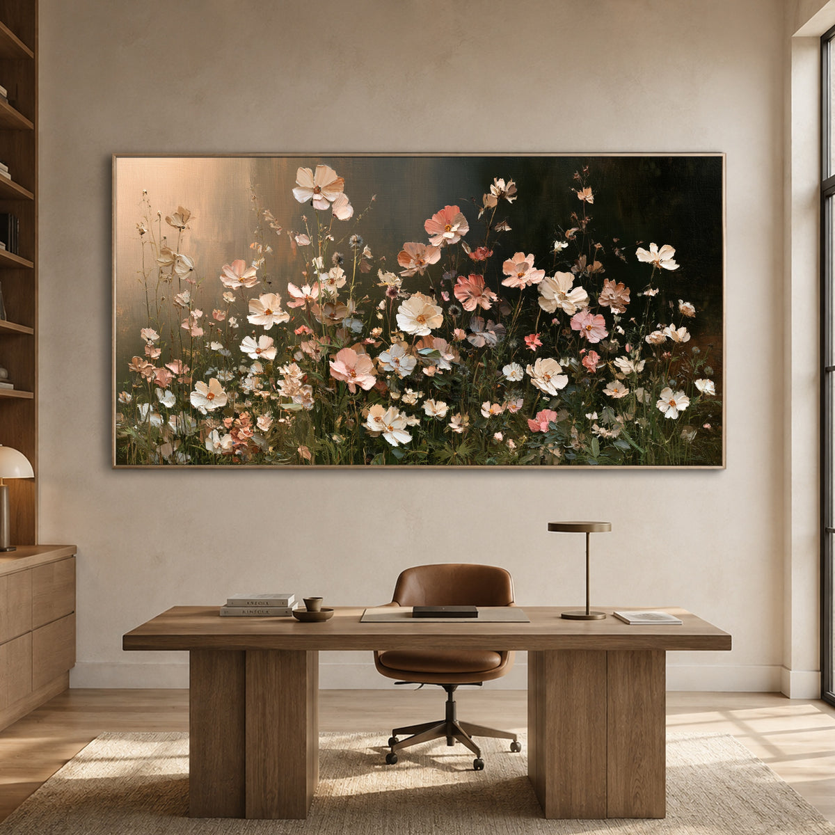 Petals After Sundown - interior setting 6 - expressive contemporary art painting