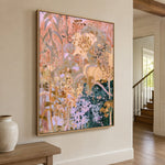 Petals in Pastel Motion - oblique view - expressive contemporary art painting
