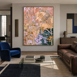 Petals in Pastel Motion - interior setting 3 - expressive contemporary art painting
