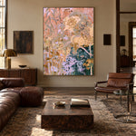 Petals in Pastel Motion - interior setting 4 - expressive contemporary art painting