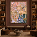Petals in Pastel Motion - interior setting 7 - expressive contemporary art painting