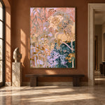 Petals in Pastel Motion - interior setting 8 - expressive contemporary art painting