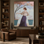 Petals on Her Sleeve - front-view living-room hero - expressive contemporary art painting