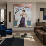 Petals on Her Sleeve - interior setting 3 - expressive contemporary art painting