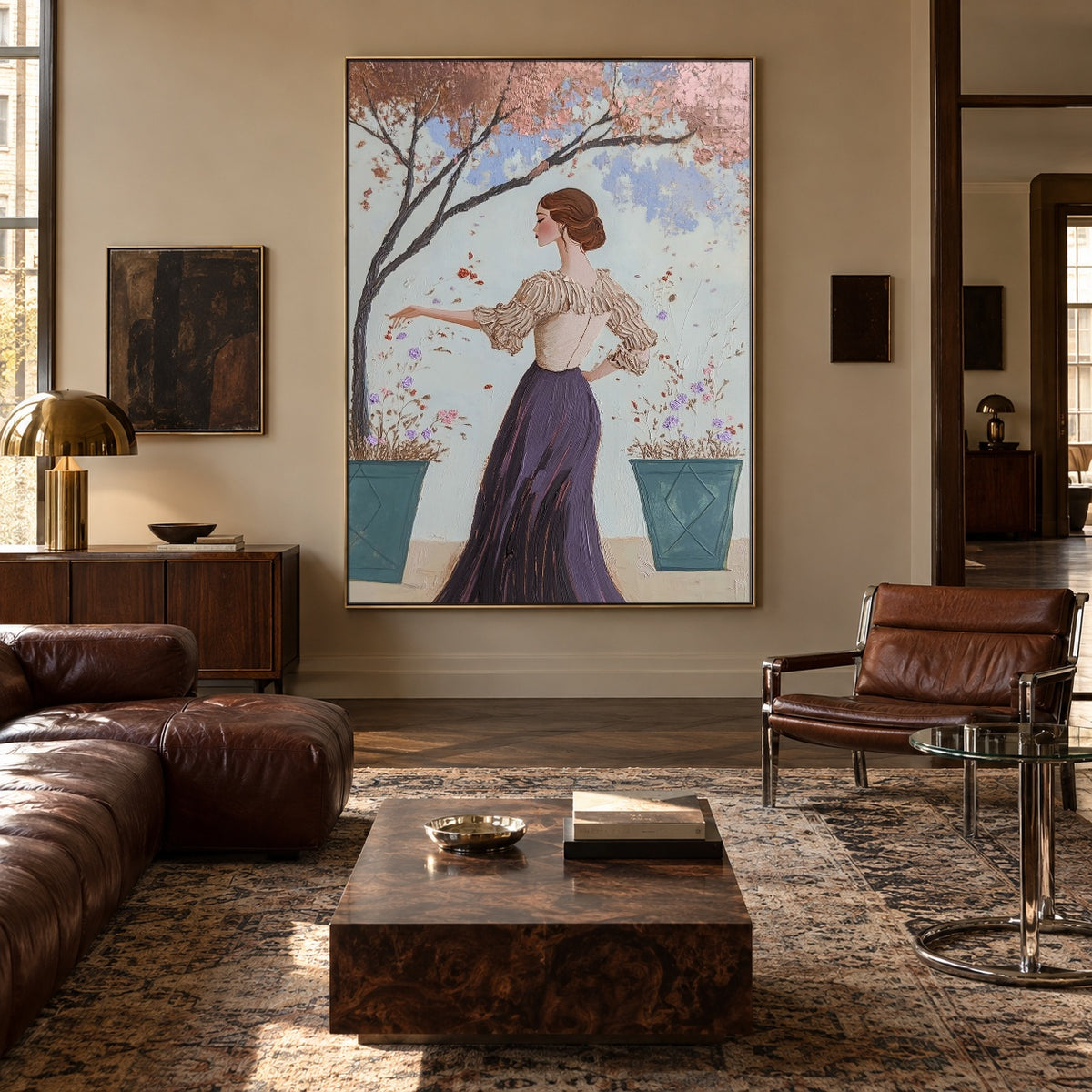 Petals on Her Sleeve - interior setting 4 - expressive contemporary art painting