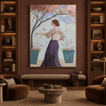 Petals on Her Sleeve - interior setting 5 - expressive contemporary art painting