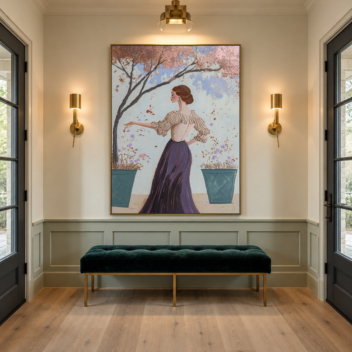 Petals on Her Sleeve - interior setting 7 - expressive contemporary art painting