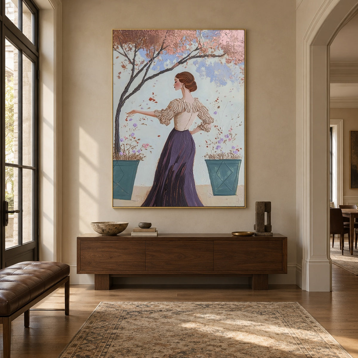 Petals on Her Sleeve - interior setting 8 - expressive contemporary art painting