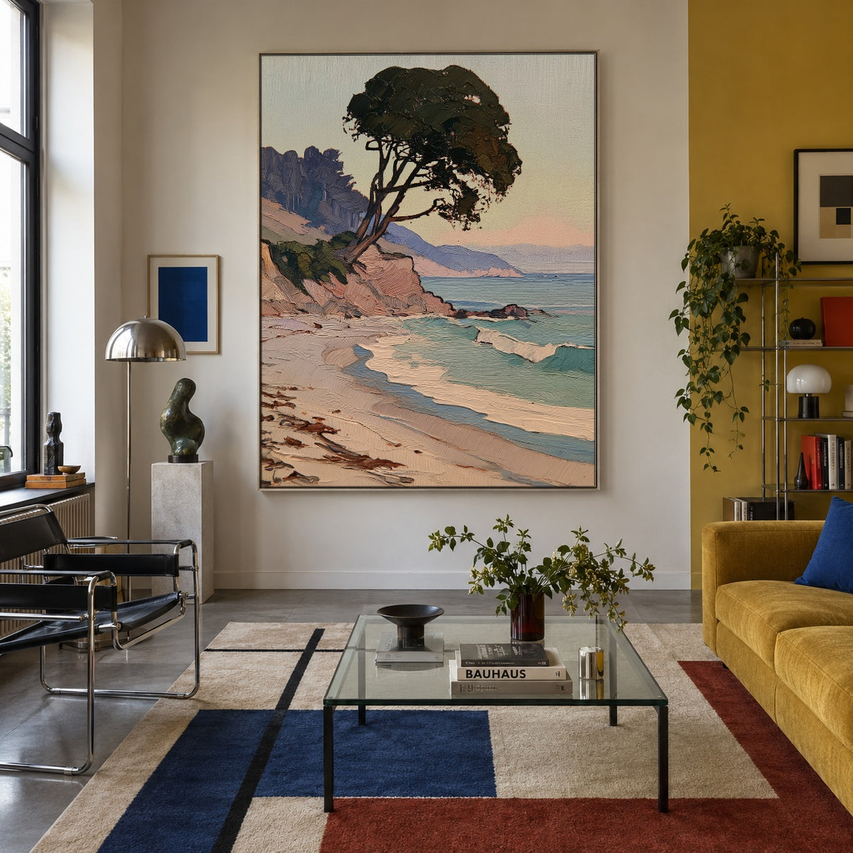 Pine Over Pastel Tides - interior setting 4 - expressive contemporary art painting