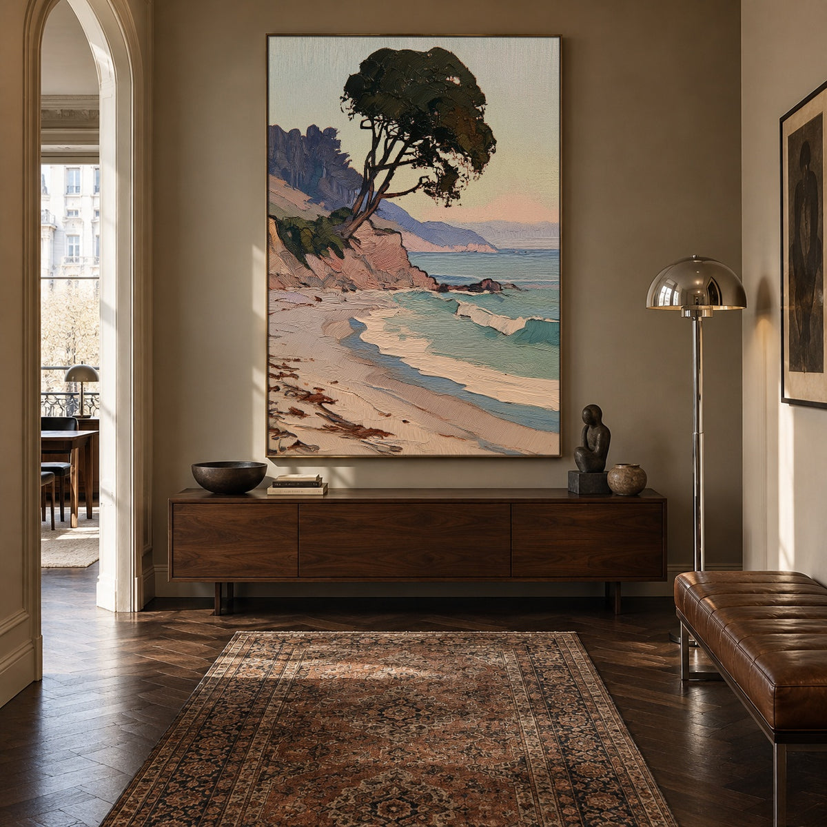 Pine Over Pastel Tides - interior setting 6 - expressive contemporary art painting
