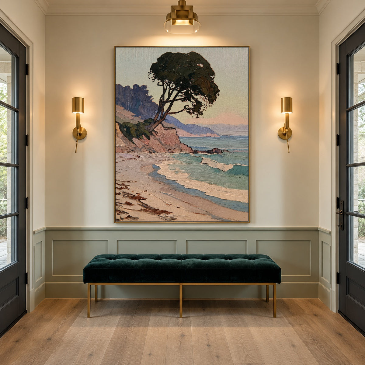 Pine Over Pastel Tides - interior setting 7 - expressive contemporary art painting