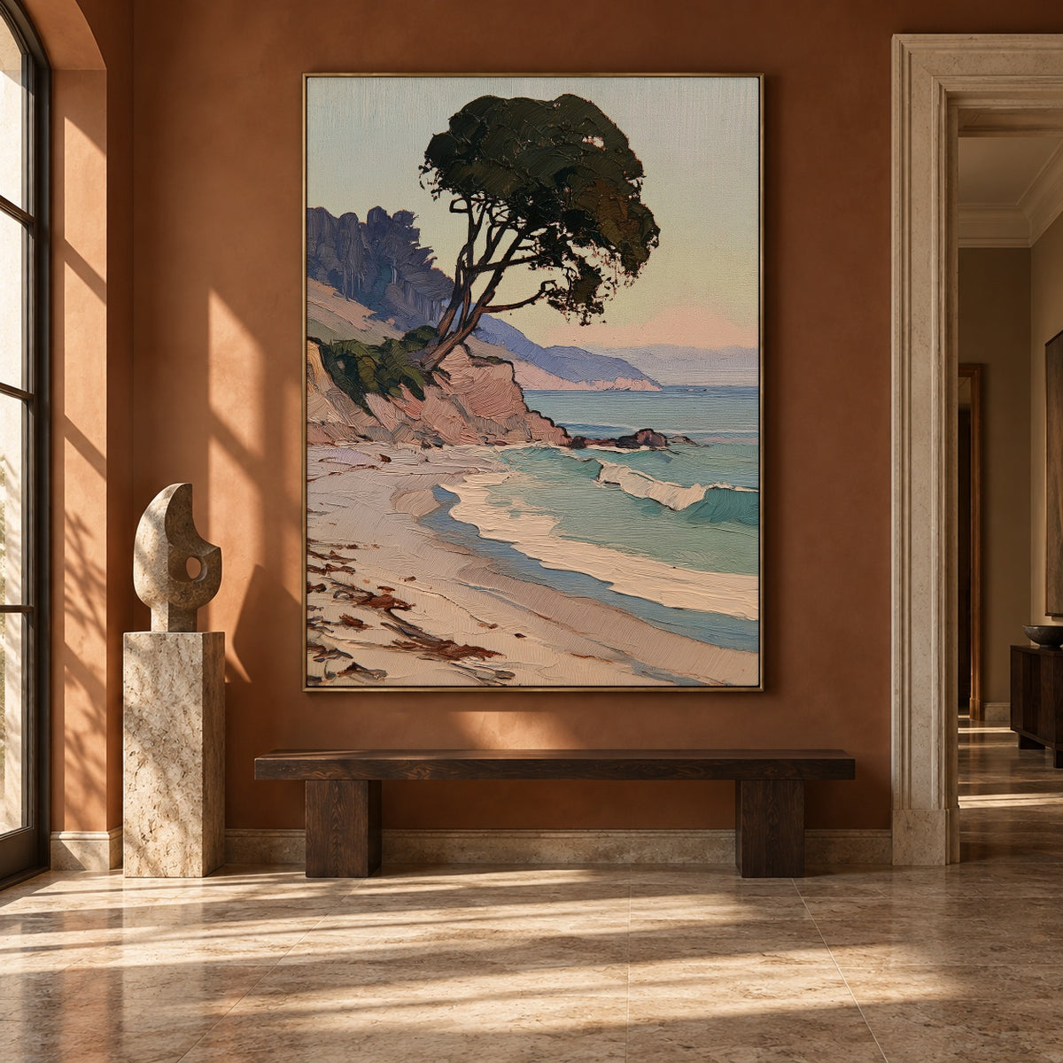 Pine Over Pastel Tides - interior setting 8 - expressive contemporary art painting