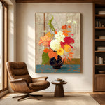 Poppies for the Table - front-view living-room hero - expressive contemporary art painting
