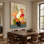 Poppies for the Table - oblique view - expressive contemporary art painting
