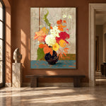 Poppies for the Table - interior setting 6 - expressive contemporary art painting