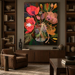 Poppies in Full Voice - interior setting 8 - expressive contemporary art painting