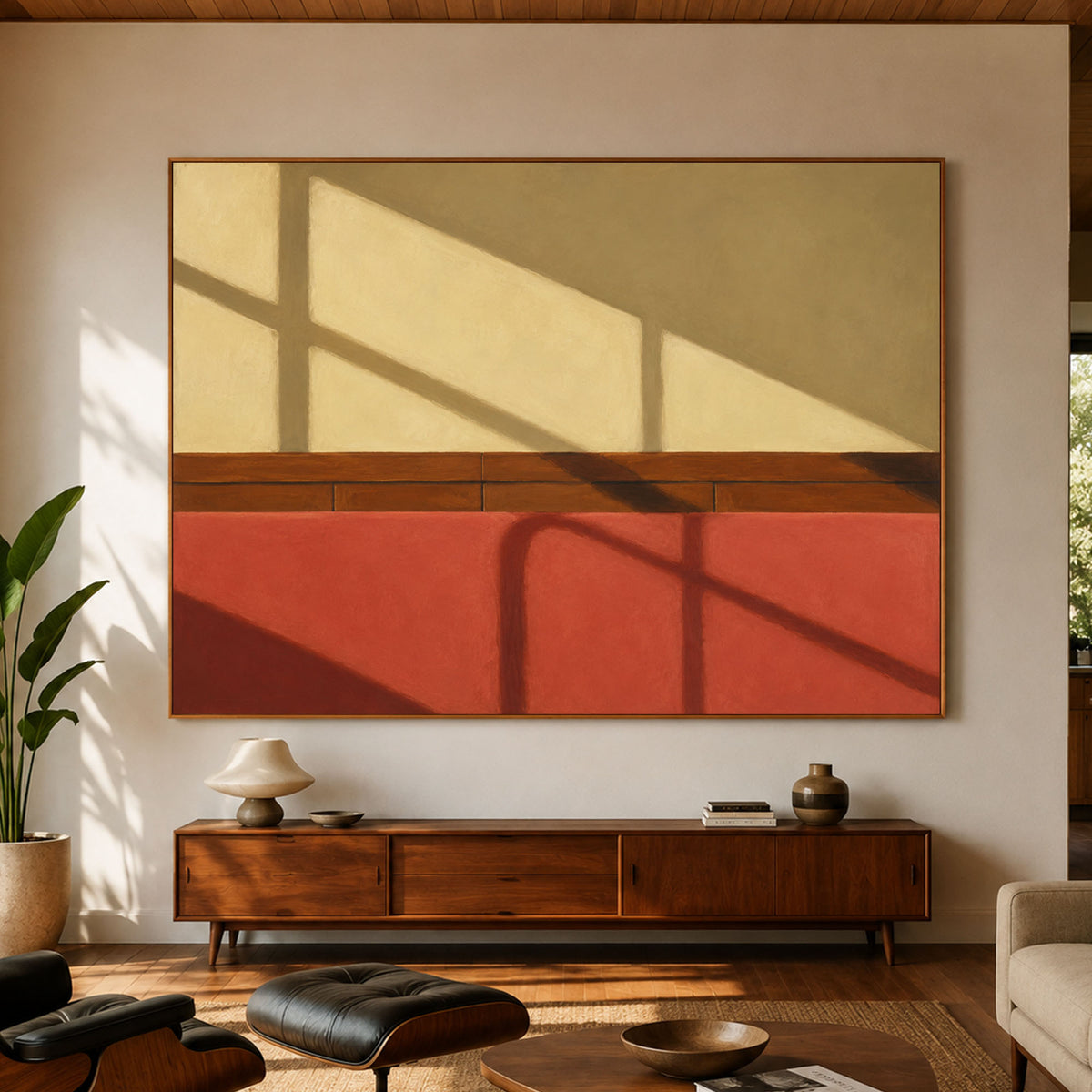 Quiet Geometry of Sun - front view hero - expressive contemporary art painting